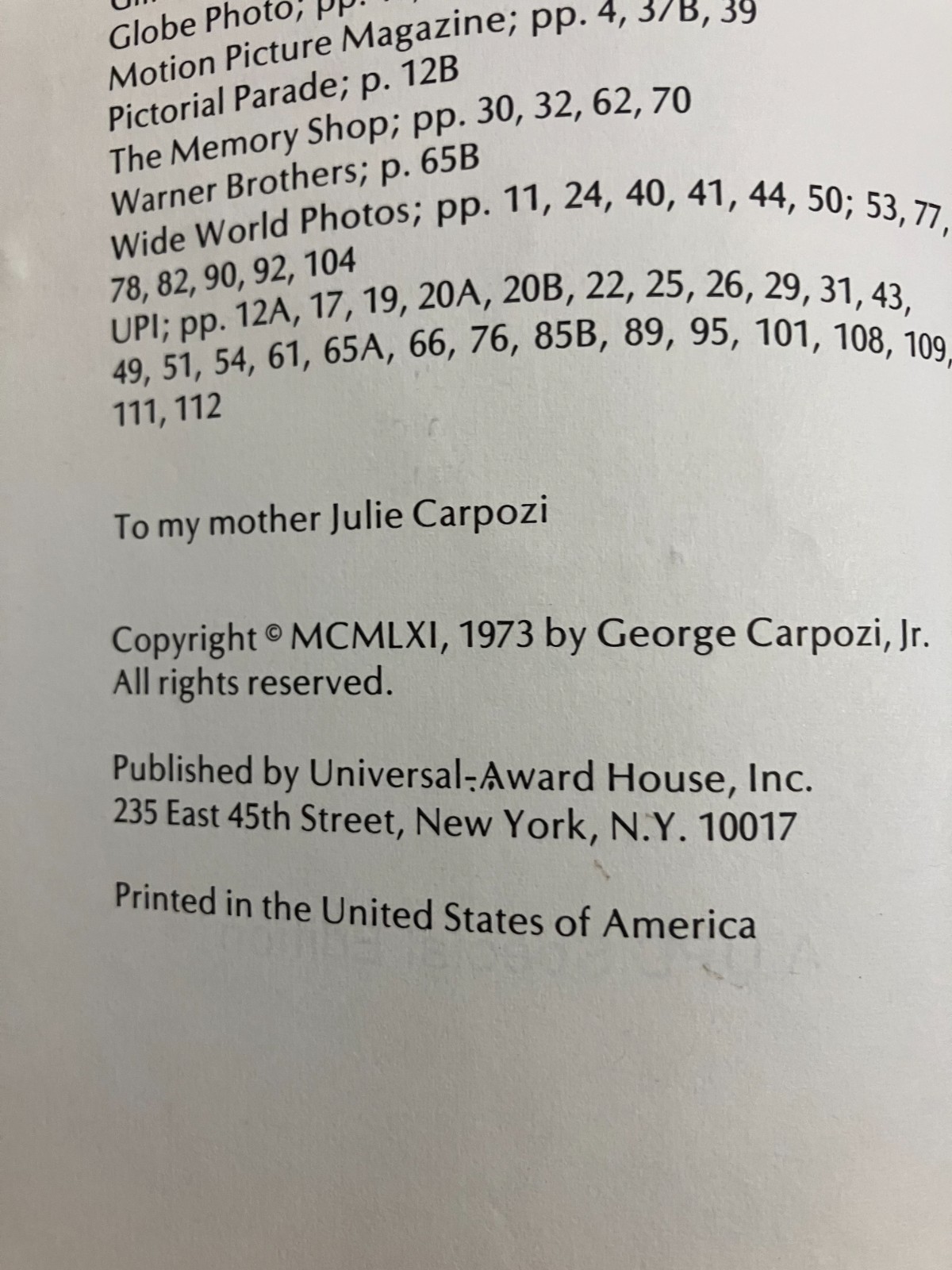 Marilyn Monroe In Her Own Words Book 1973