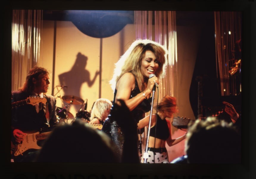 Tina Turner & band performing on music show stage Original 35mm Transparency