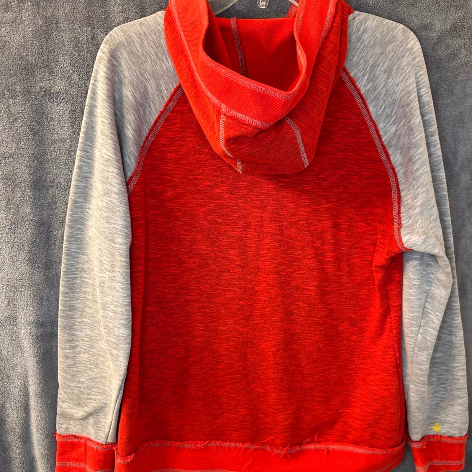Cincinnati Reds MLB Baseball Lightweight Hoodie SZ Large Raglan Red Gray Logo