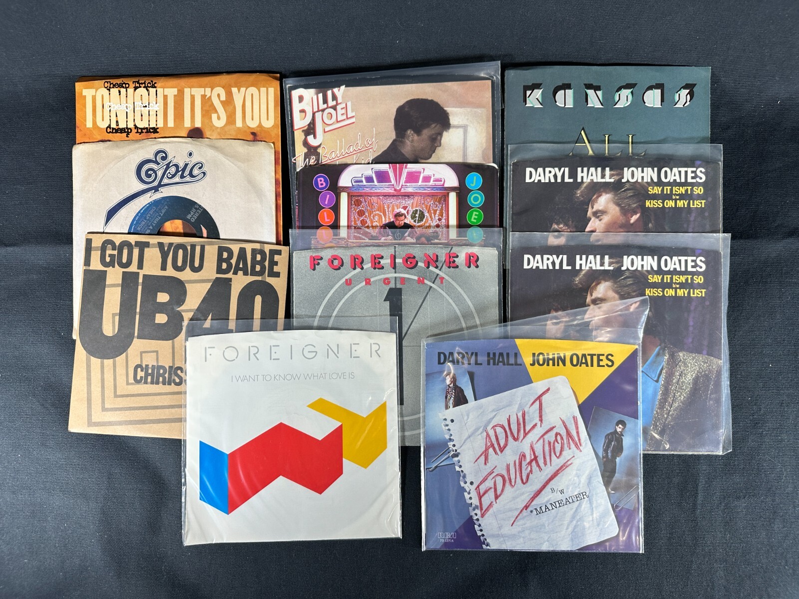1980’s 45s UB40 Chicago Billy Joel Foreigner Hall/Oates Kansas