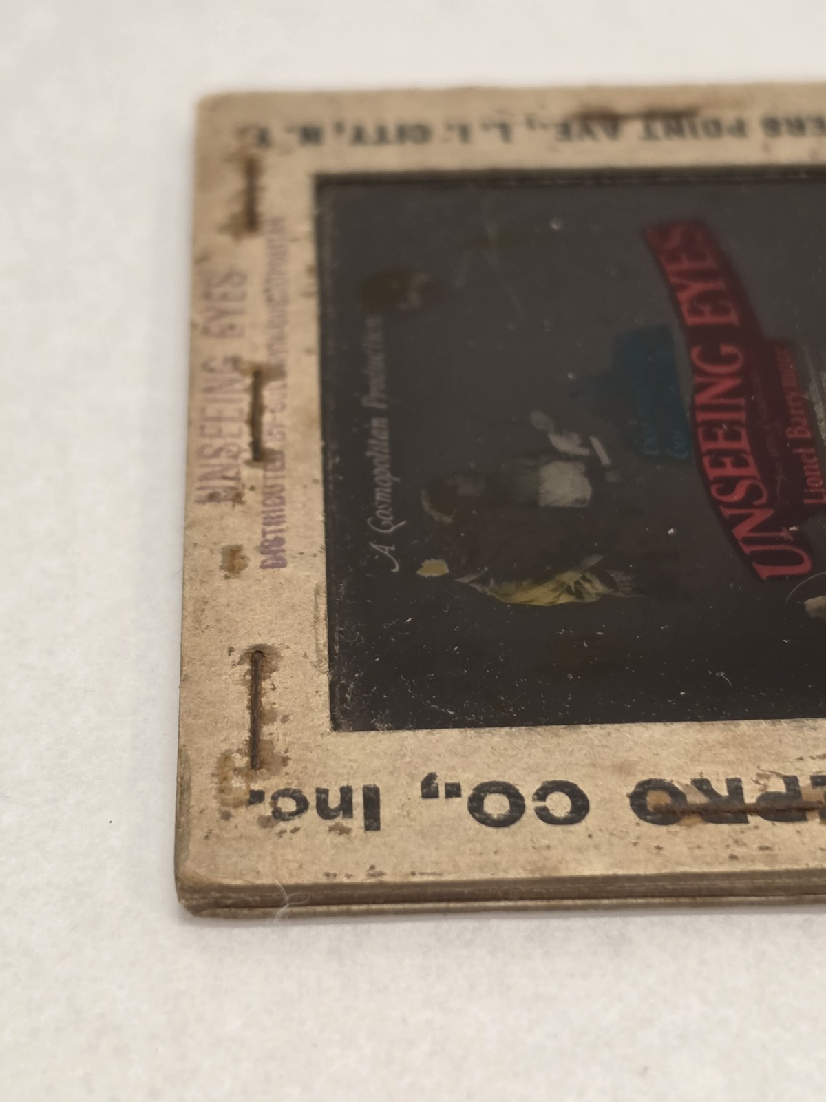 Vintage 1923 “Unseeing Eyes” Lost Film Magic Lantern Glass Slide L. Barrymore