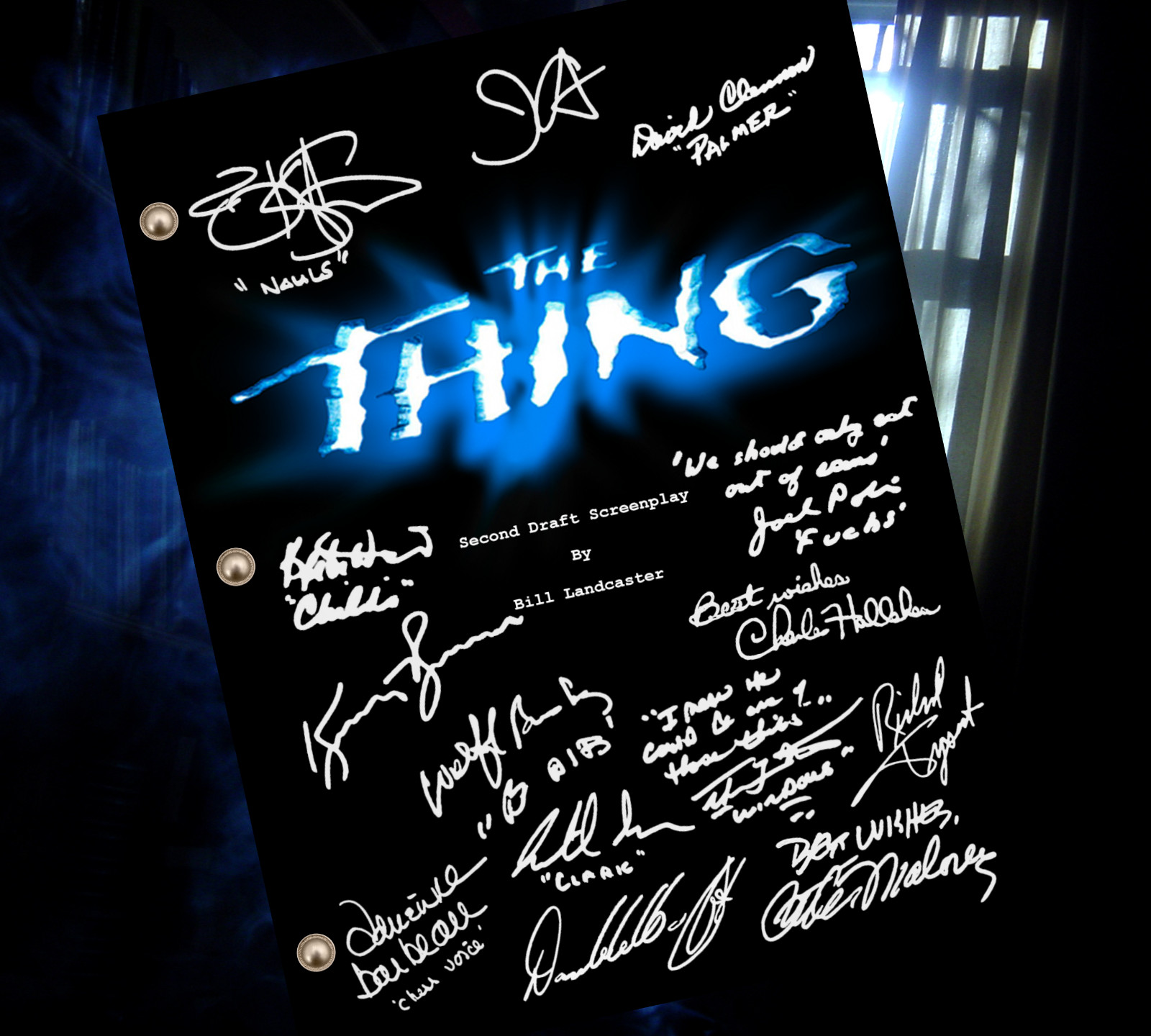 The Thing Script Cast-Signed – Autograph Reprints -123 Pages – Kurt Russell 1982