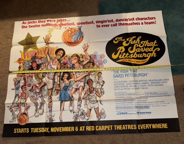 THE FISH THAT SAVED PITTSBURGH-ORIGINAL SUBWAY MOVIE POSTER 1979 Basketball