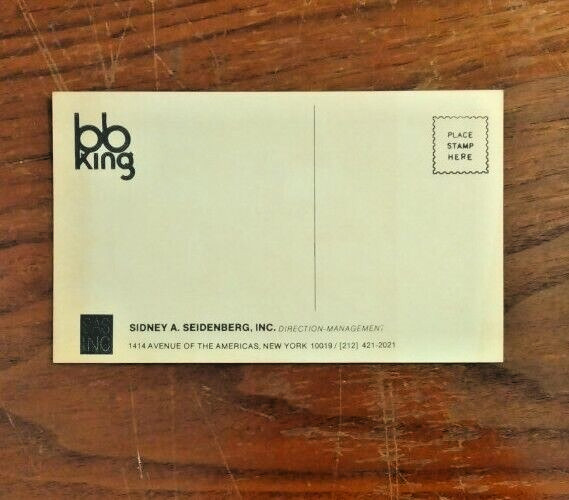 Original Vintage B.B. King Promotional Photo Postcard C. 1970