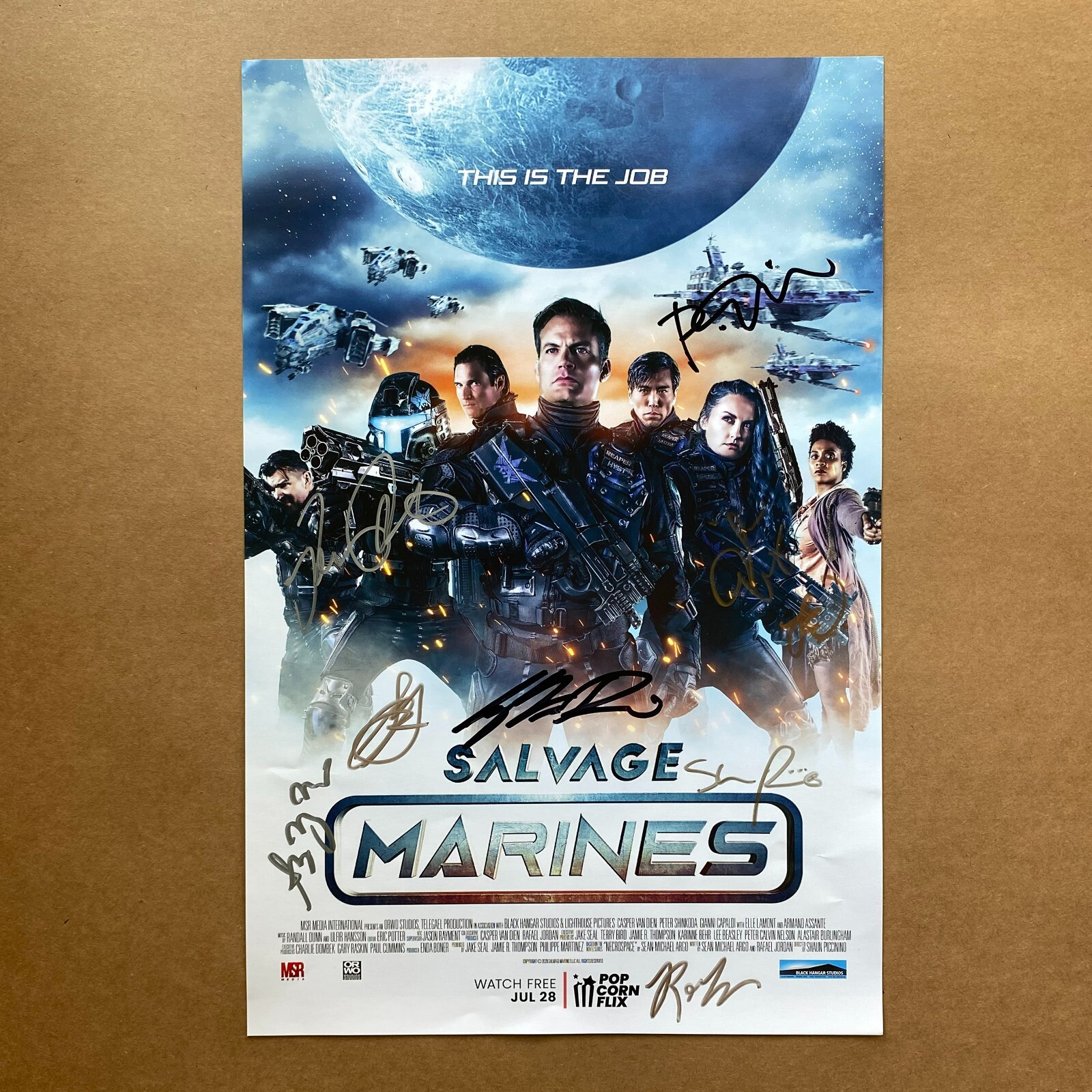 Salvage Marines Cast Signed 7x Promo Poster Tv Series Jennifer Wenger Sdcc 2022