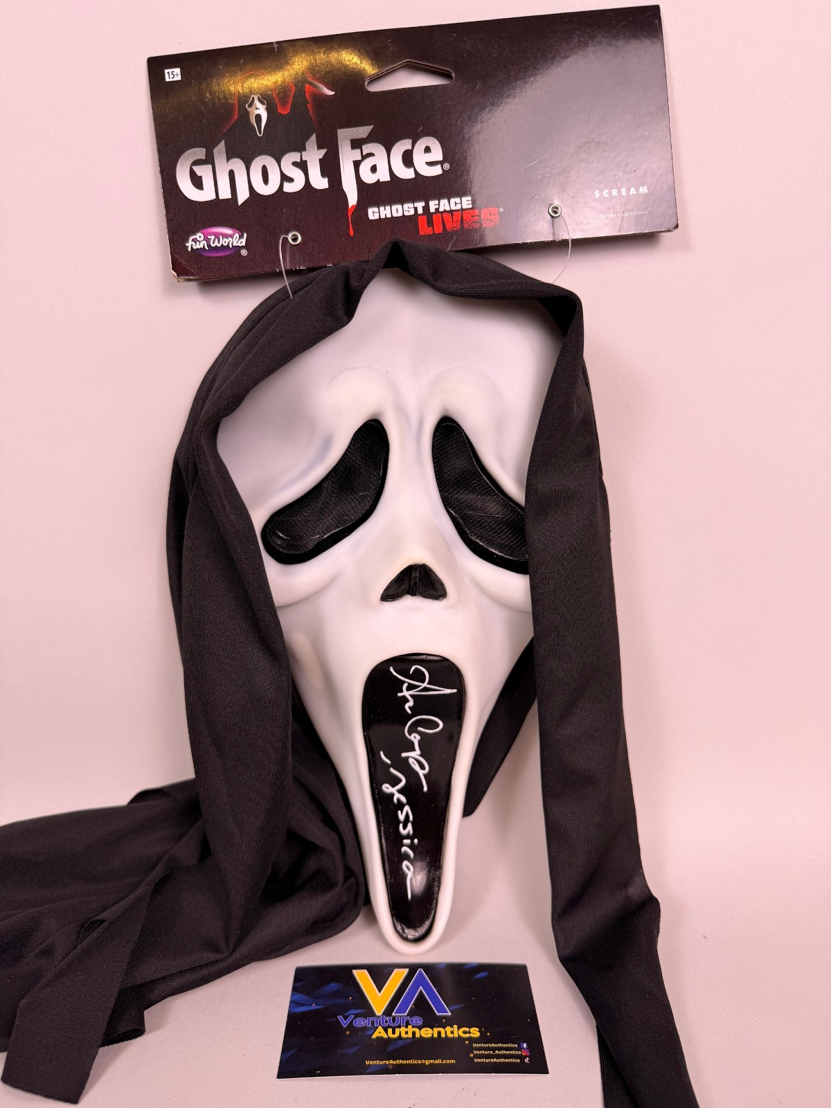 Anna Camp Signed Ghost Face Fun World Scream 7 Mask w/ JSA WITNESS COA
