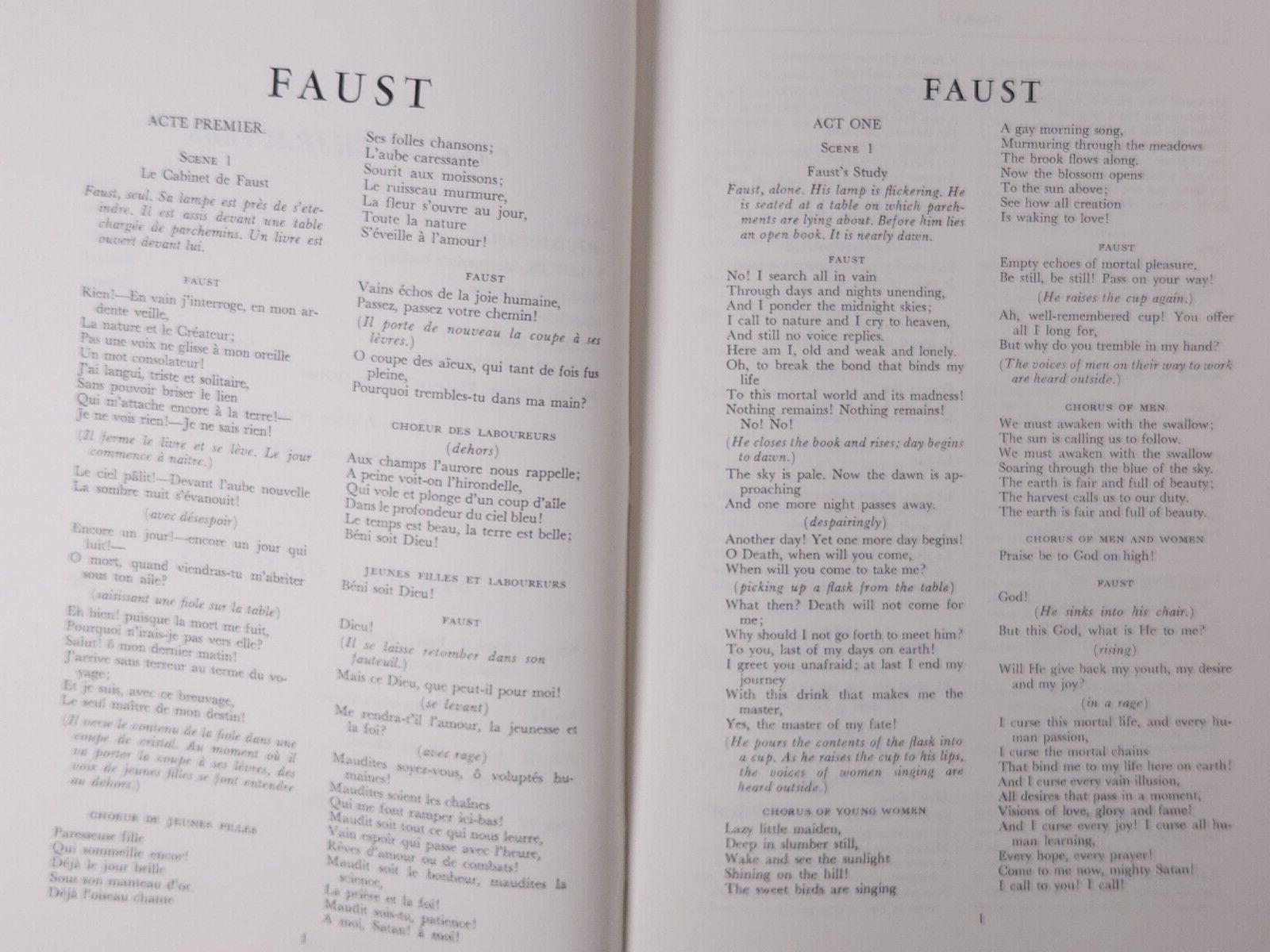 1954 Faust Libretto Goethe Metropolitan Opera English German