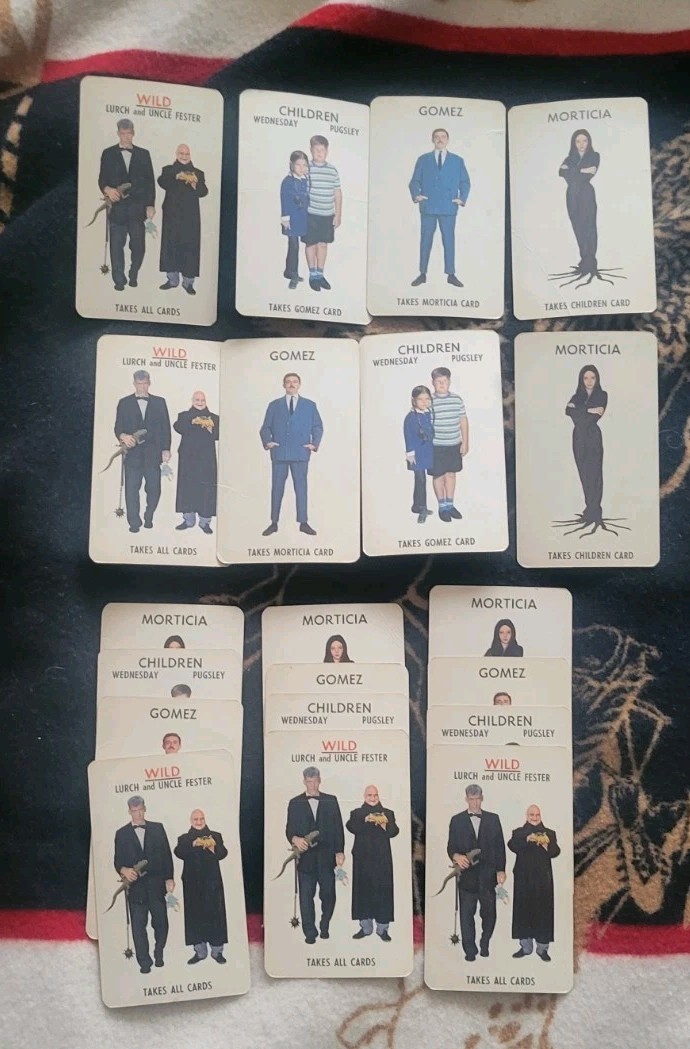 5 x 4 ADDAMS FAMILY Game Card Gomez Morticia Weds/Pugsley Lurch /Fester As Is