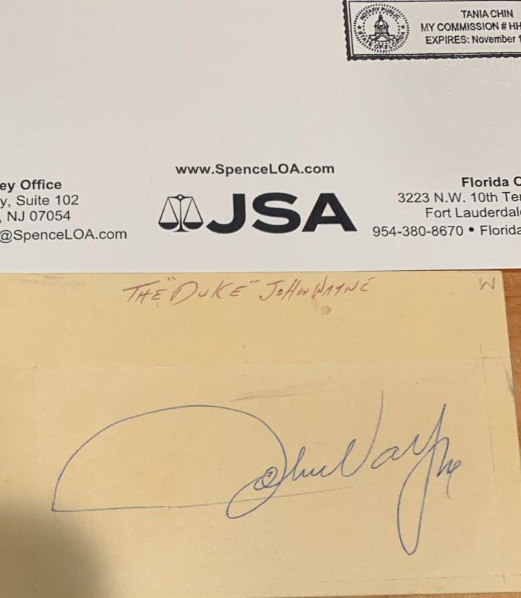 Very Rare Actor “The Duke” John Wayne Signed 3×5 Index Card Full JSA LOA