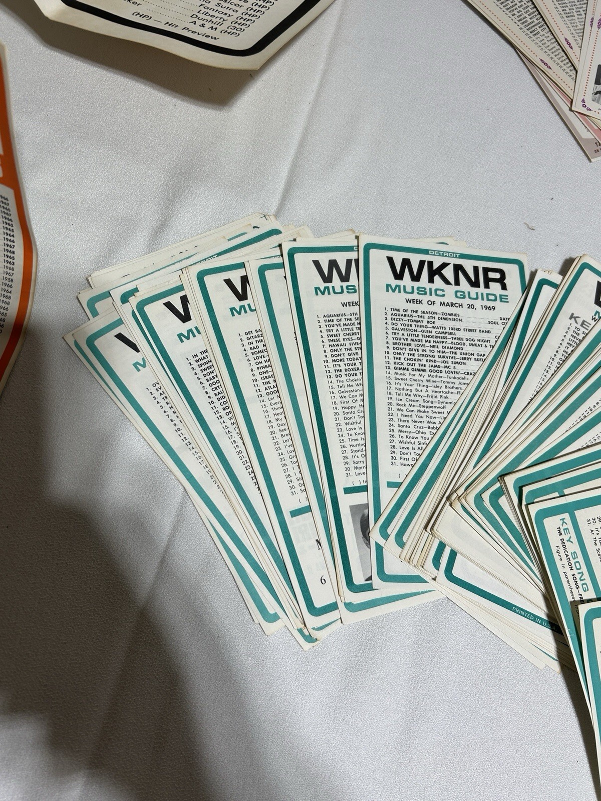 WKNR Keener 13 Chart Music Guide 1960’s and 70’s. 100+ pieces