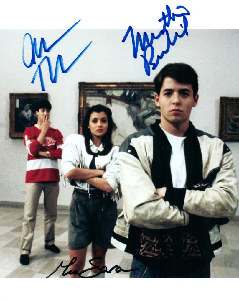Alan Ruck Mia Sara Matthew Broderick Autographed 8×10 Photo signed Picture + COA
