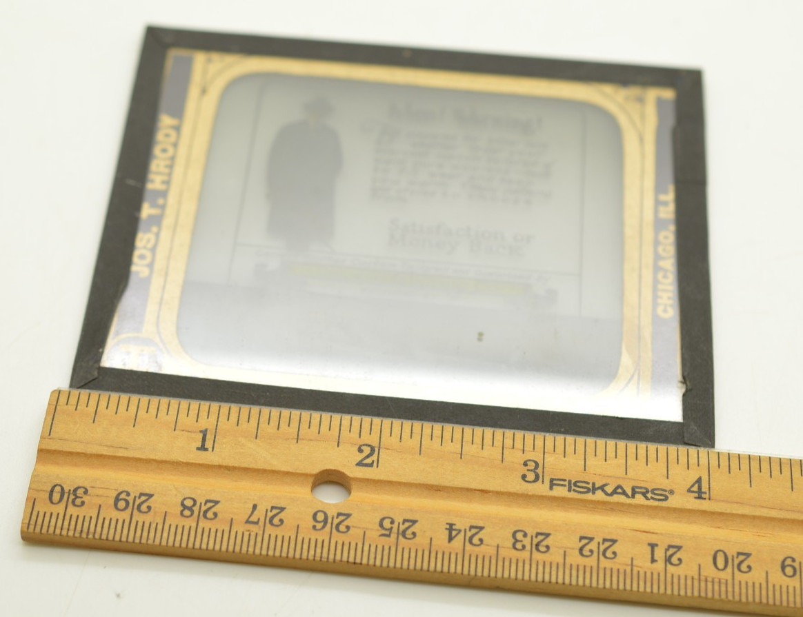 Magic Lantern Glass Slide ~ Henry MC Kneelen Chicago Tailoring Co Jos T Hrody