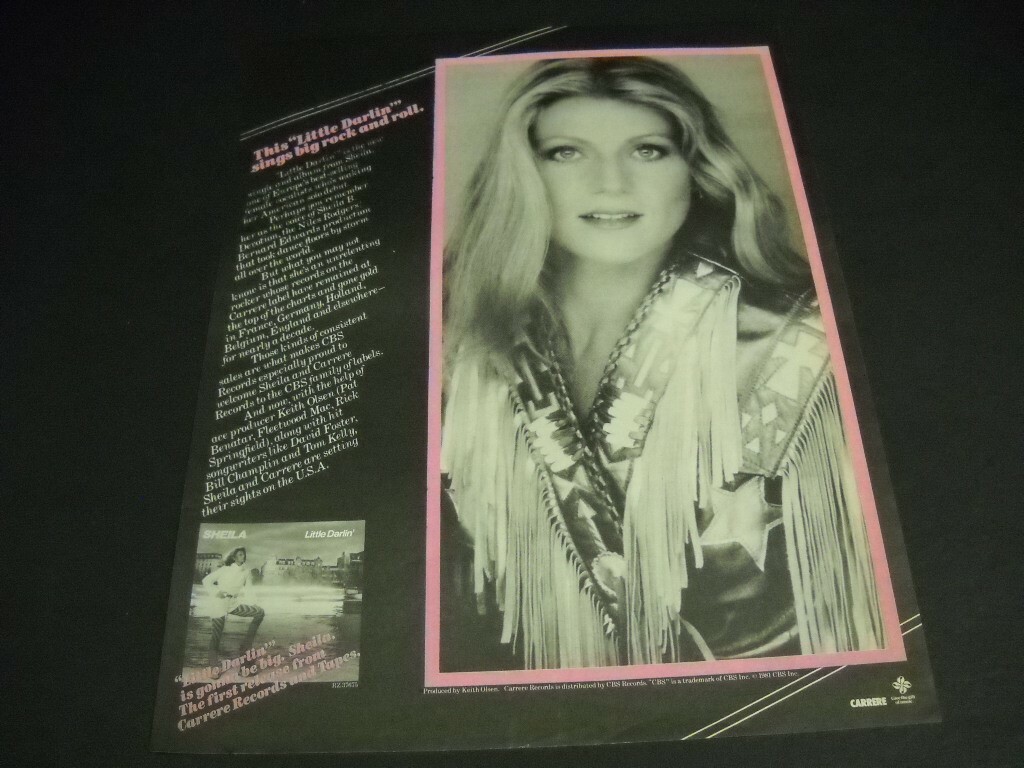 SHEILA from SHEILA B. DEVOTION is a LITTLE DARLIN… 1981 Promo Display Ad