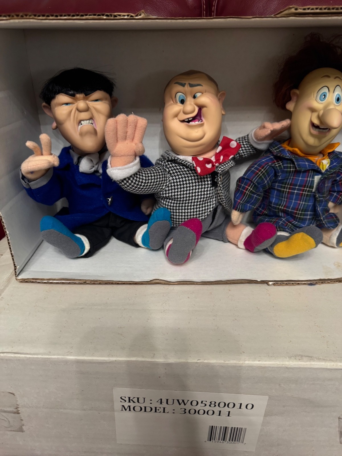 Three Stooge Collectible 12″ Doll Set Spumco Toys John K. Jim Smith 1996 NIB T.V