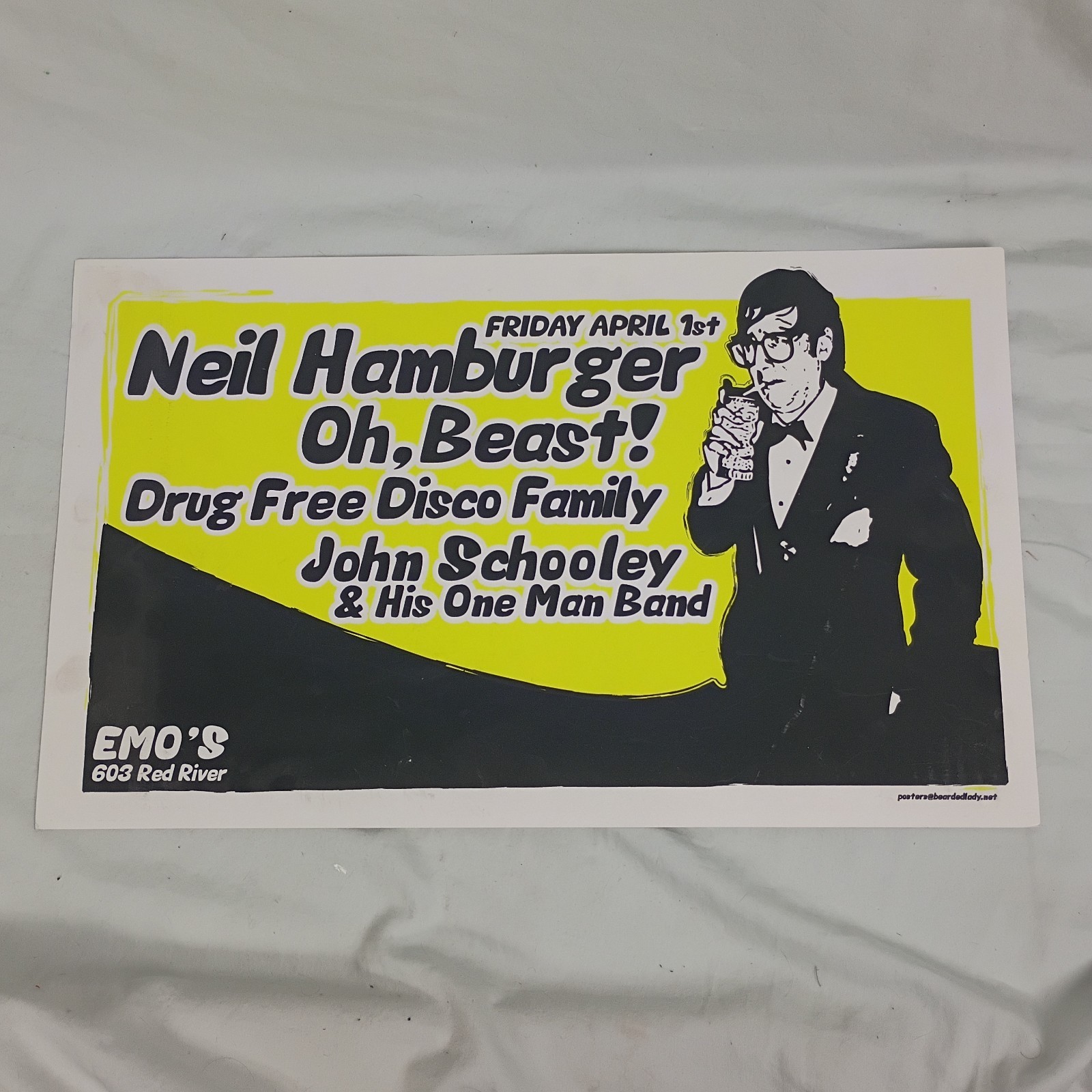 Vtg Neil Hamburger Flyer Poster Advertising Metal Punk Ska Band Concert 90s