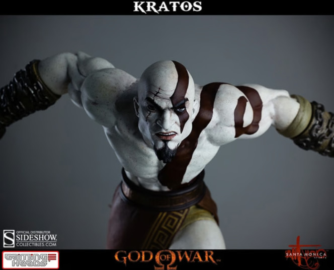 LUNGING KRATOS Statue – GOD OF WAR Gaming Heads – SIDESHOW – Sealed Shipper