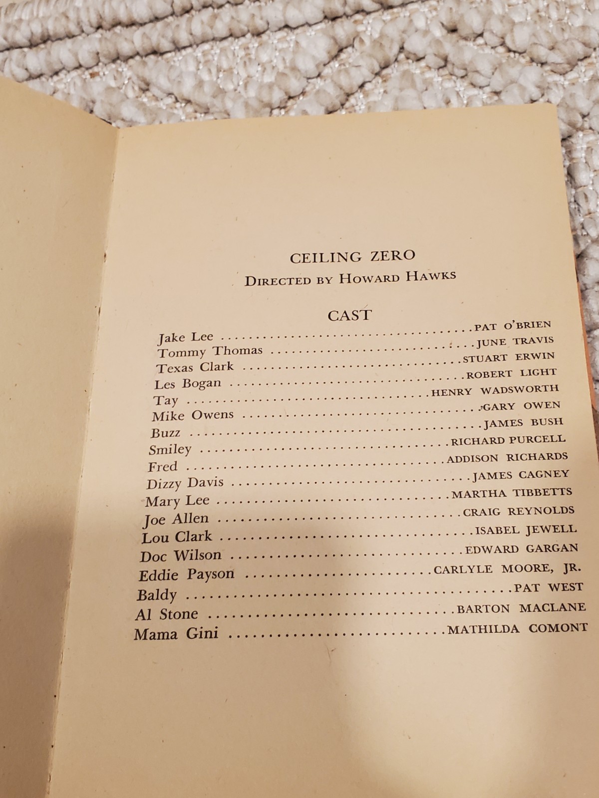 Vintage 1936 CEILING ZERO – James Cagney Pat O’Brien Film Photo Novel Book