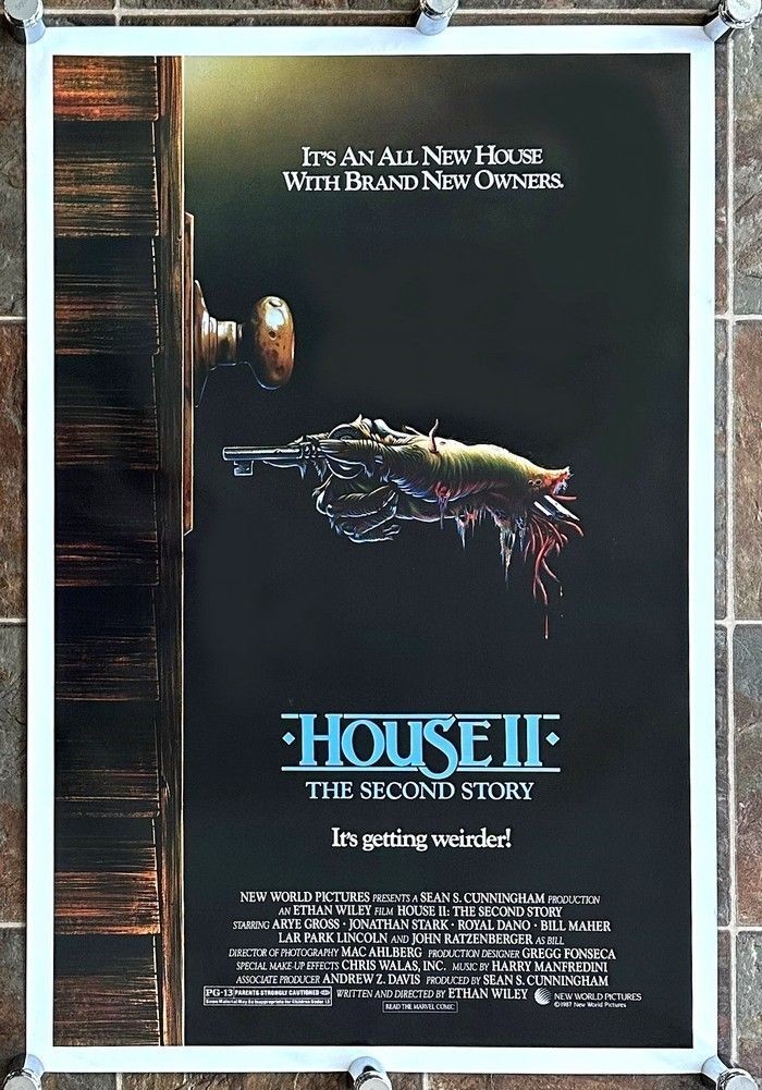 HOUSE 2 – 1987- Original ROLLED 1-Sheet MOVIE POSTER – horror – ARYE GROSS