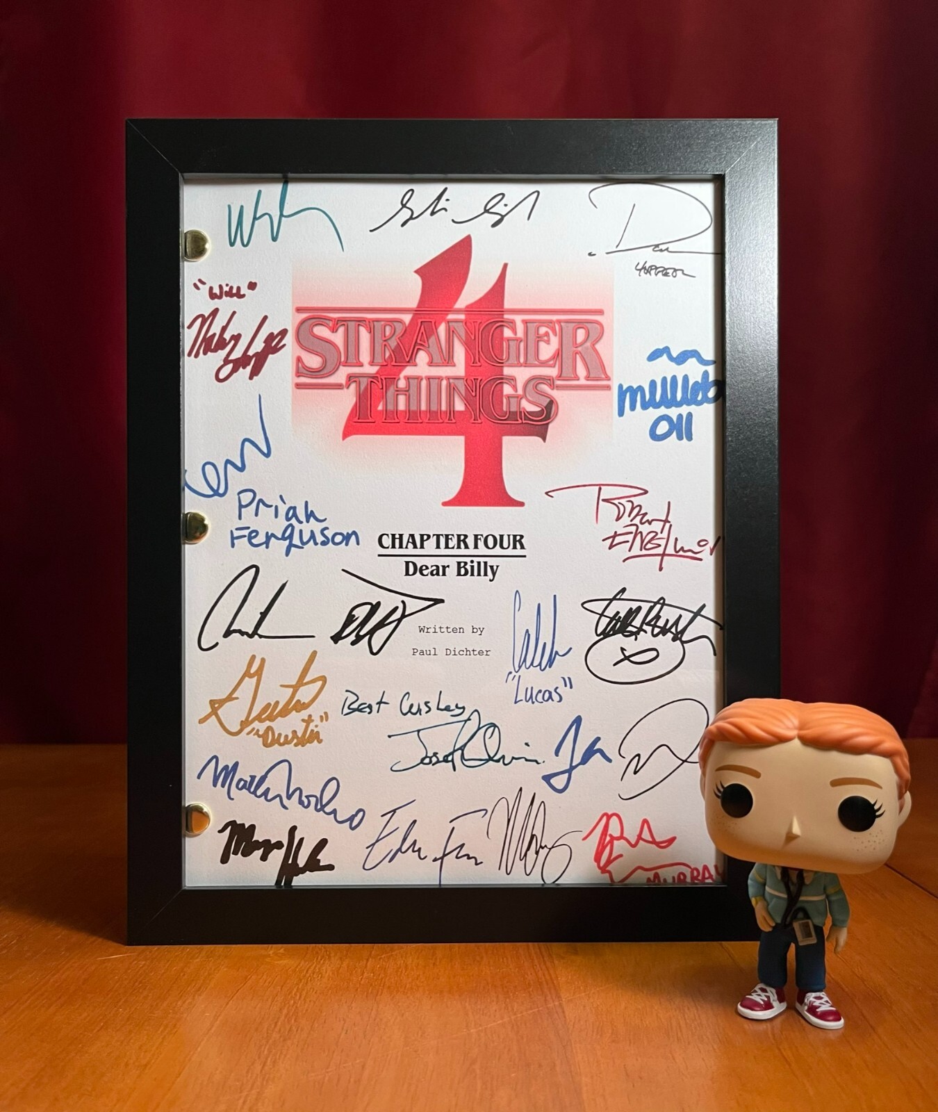 Stranger Things 4 Script Cast-Signed- Dear Billy- Autograph Reprints