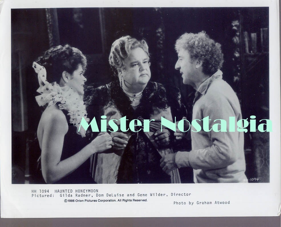 Vintage Photo 1986 Director Gene Wilder Gilda Radner Dom Deluise Haunted Honey