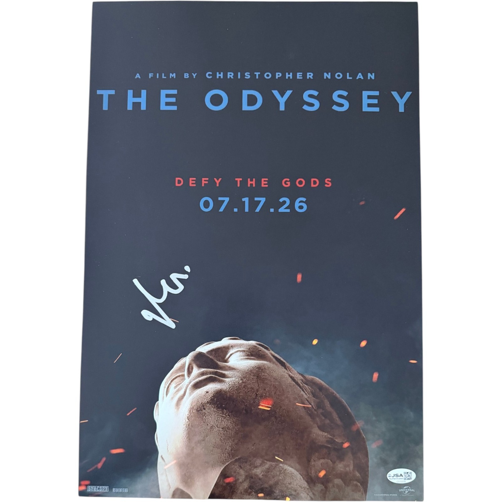 MATT DAMON SIGNED THE ODYSSEY 12X18 MOVIE POSTER PHOTO ODYSSEUS AUTO 30 JSA