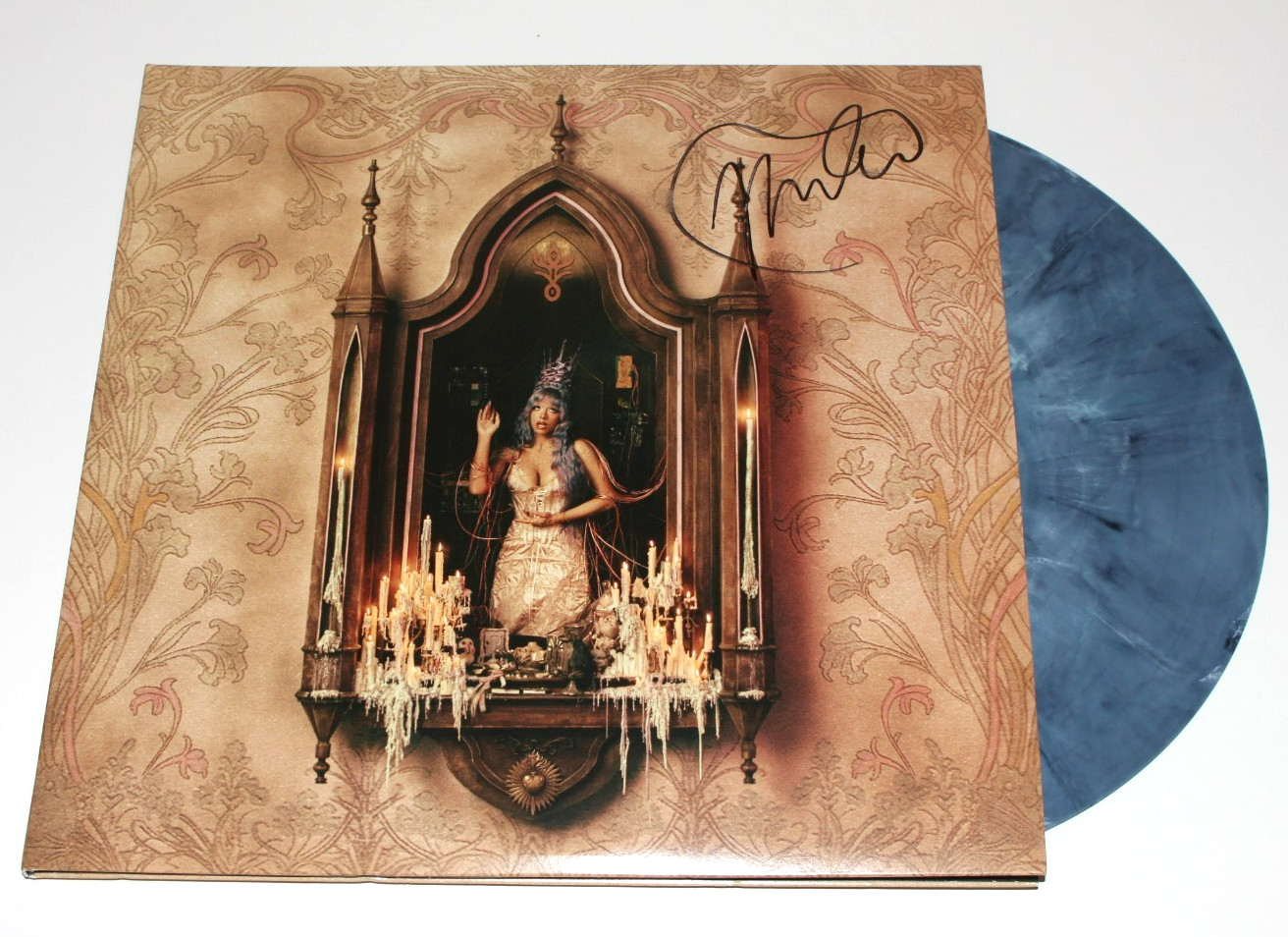 MELANIE MARTINEZ SIGNED ‘HADES’ ALBUM AURA BLUE VINYL RECORD COA ON COVER NEW