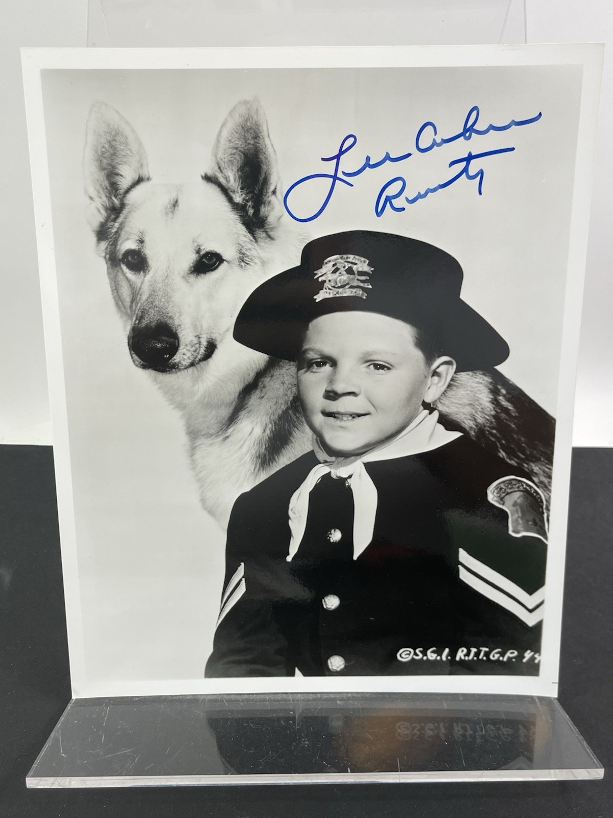 Lee Aaker ” Rusty” Rin Tin Tin hand signed 8×10 photo (RIP 2021)