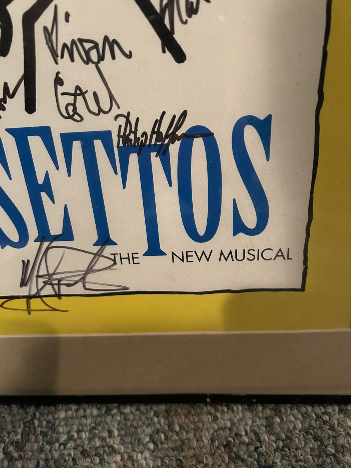 CAST SIGNED FALSETTOS JOHN GOLDEN THEATRE MUSICAL, LIFE, LOVE, SEX, WINDOW CARD