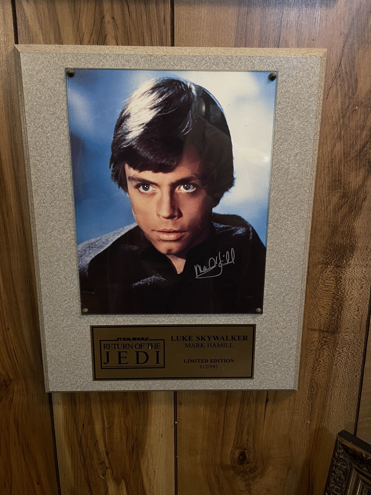 Collector’s Limited Edition Mark Hamill ROTJ Autograph Plaque (Numbered)