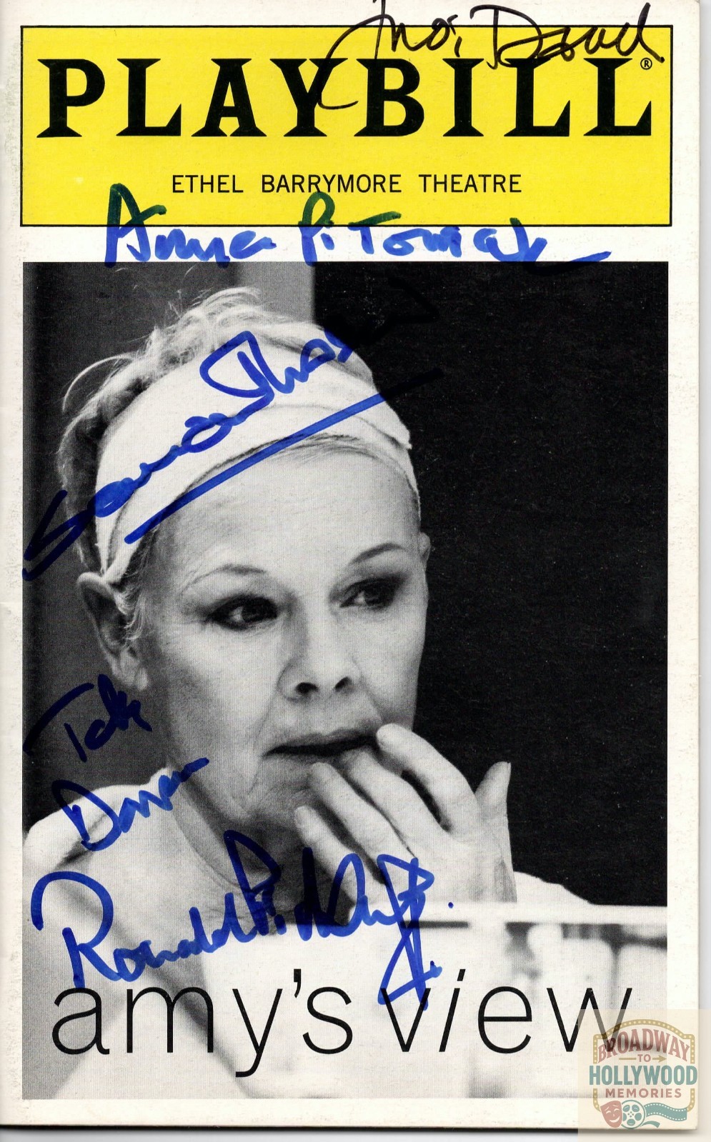 Amy’s View Signed Playbill Judi Dench Samantha Bond Tate Donovan