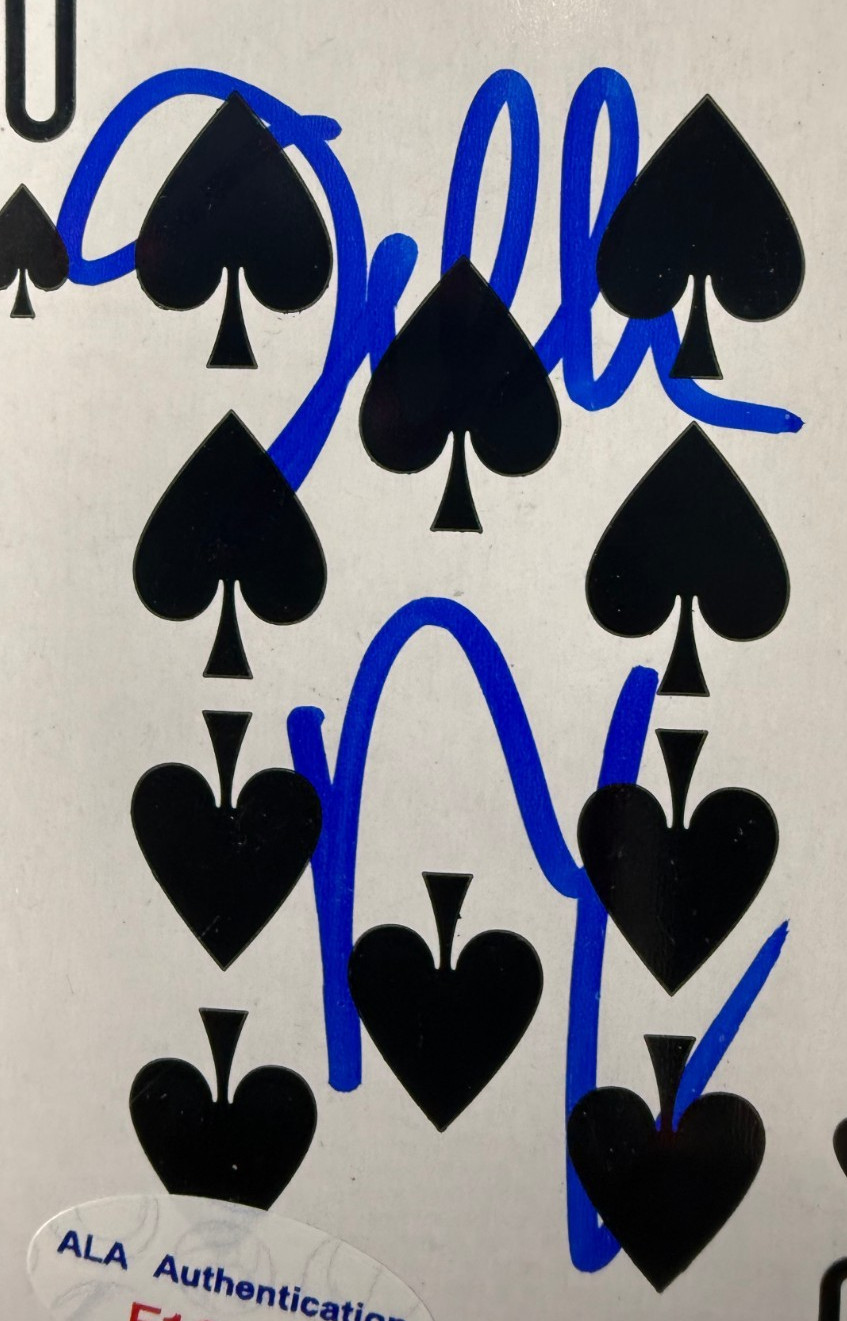 Penn & Teller Signed Playing Card 2 ALA Authenticated Excellent