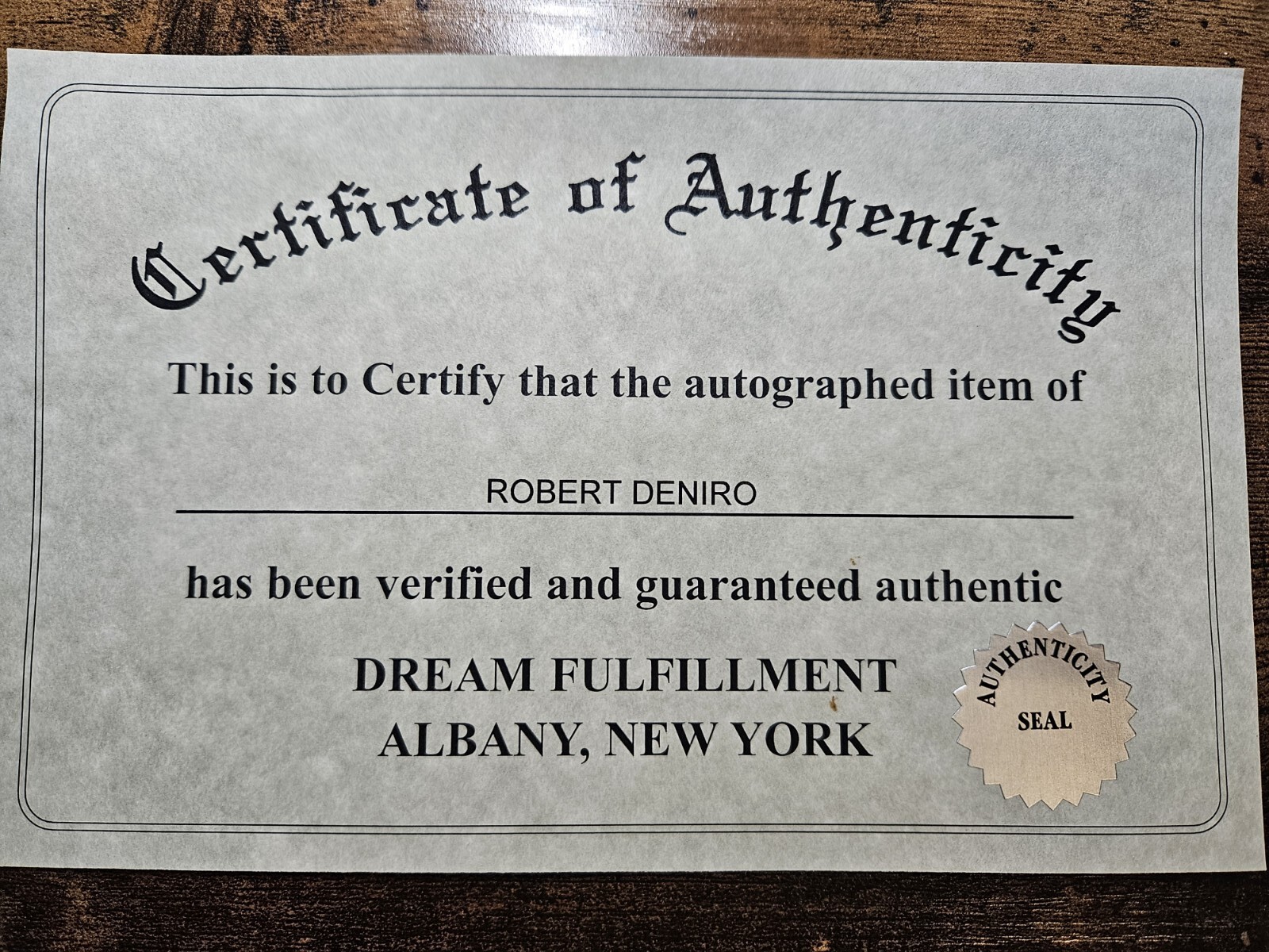 Robert De Niro Autographed 8×11 The Godfather II Photo Authenticated