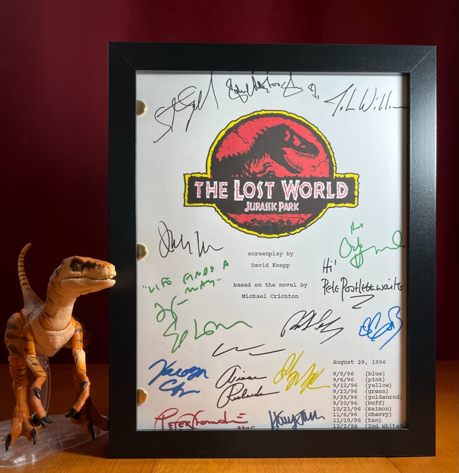 Jurassic Park Trilogy Scripts Signed- Autograph Reprints- 3 Scripts- Dinosaurs