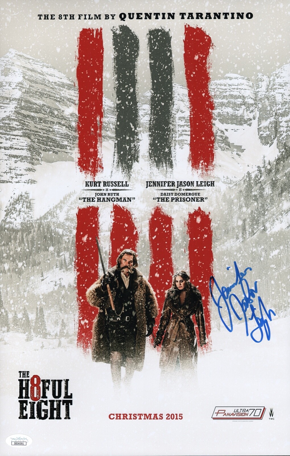 JENNIFER JASON LEIGH Signed HATEFUL EIGHT Daisy 11×17 Photo Autograph JSA COA