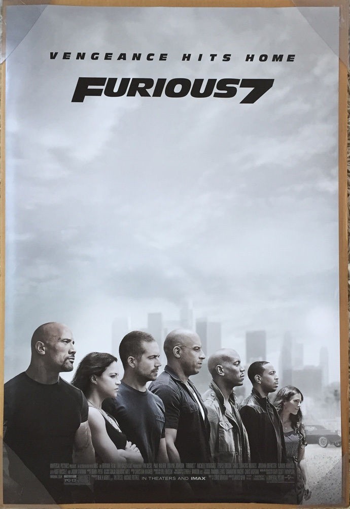 FURIOUS 7 MOVIE POSTER 2 Sided ORIGINAL FINAL 27×40 PAUL WALKER VIN DIESEL