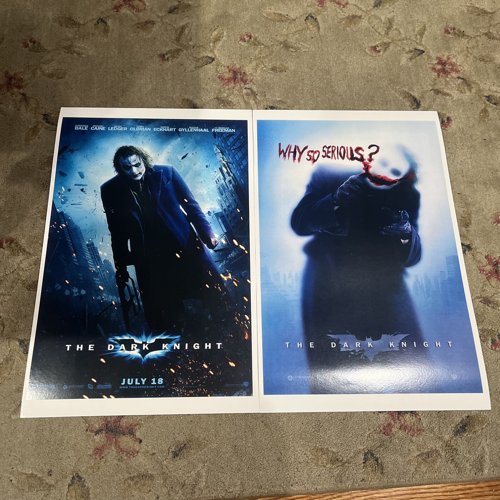 2008 Batman The Dark Knight Movie Poster Print 11X17 Joker Heath Ledger Lot of 2
