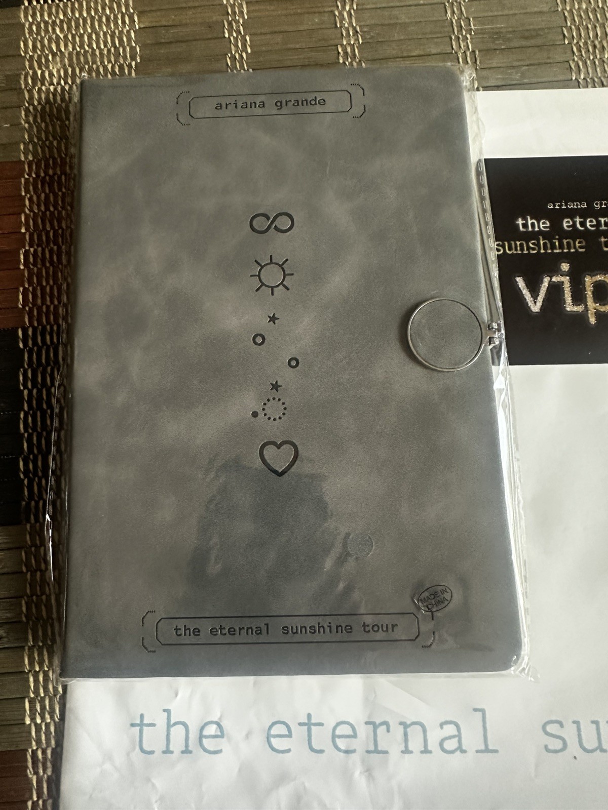 Ariana Grande Eternal Sunshine Tour VIP Merchandise Bag, Lanyard & Notebook