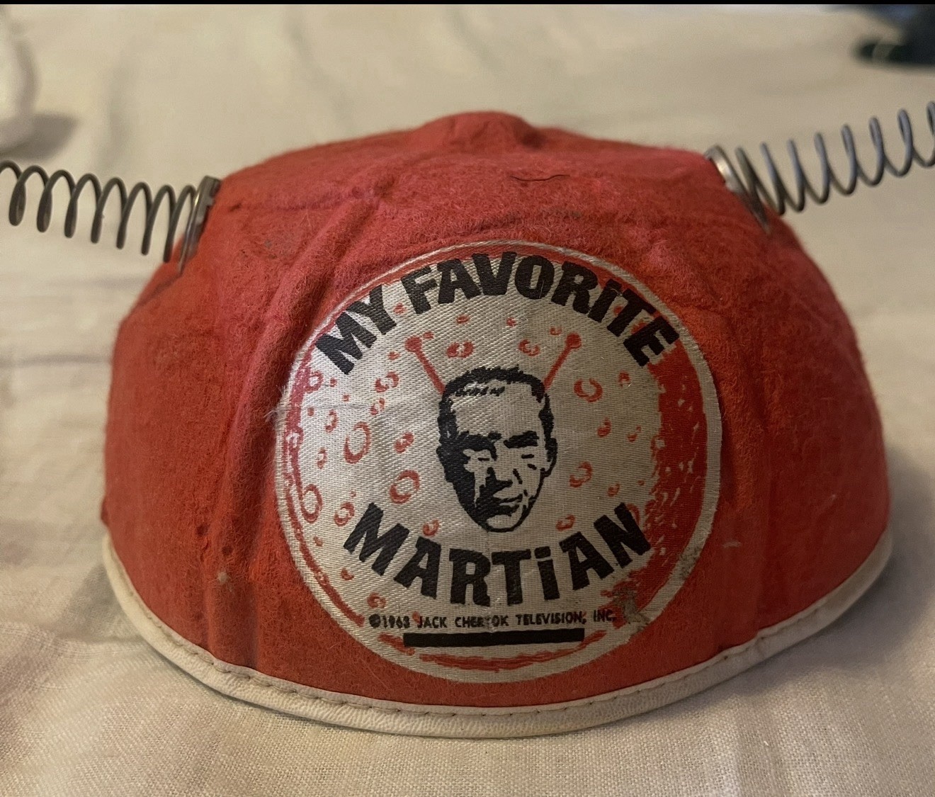 My Favorite Martian-Vintage 1963 TV-Red Beanie Cap Hat-Antennas-original-rare