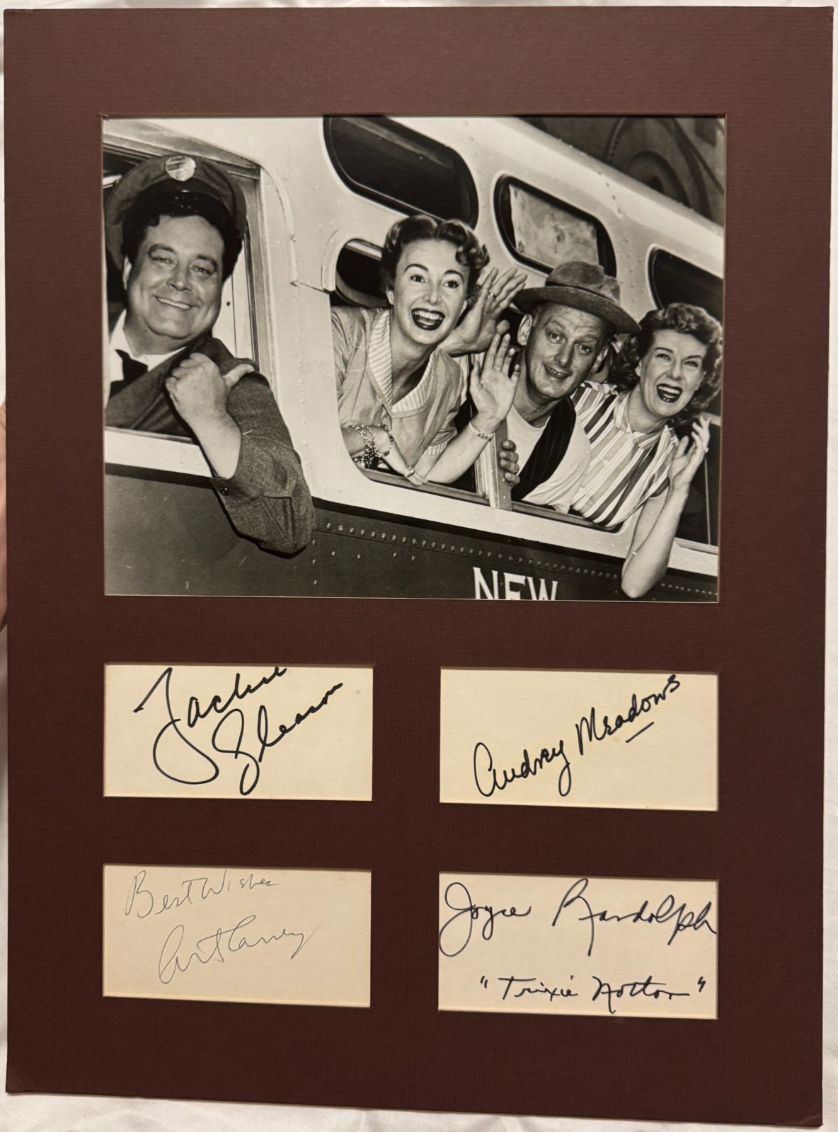 The Honeymooners — Cast Signed Autographs Matted w/ Photograph