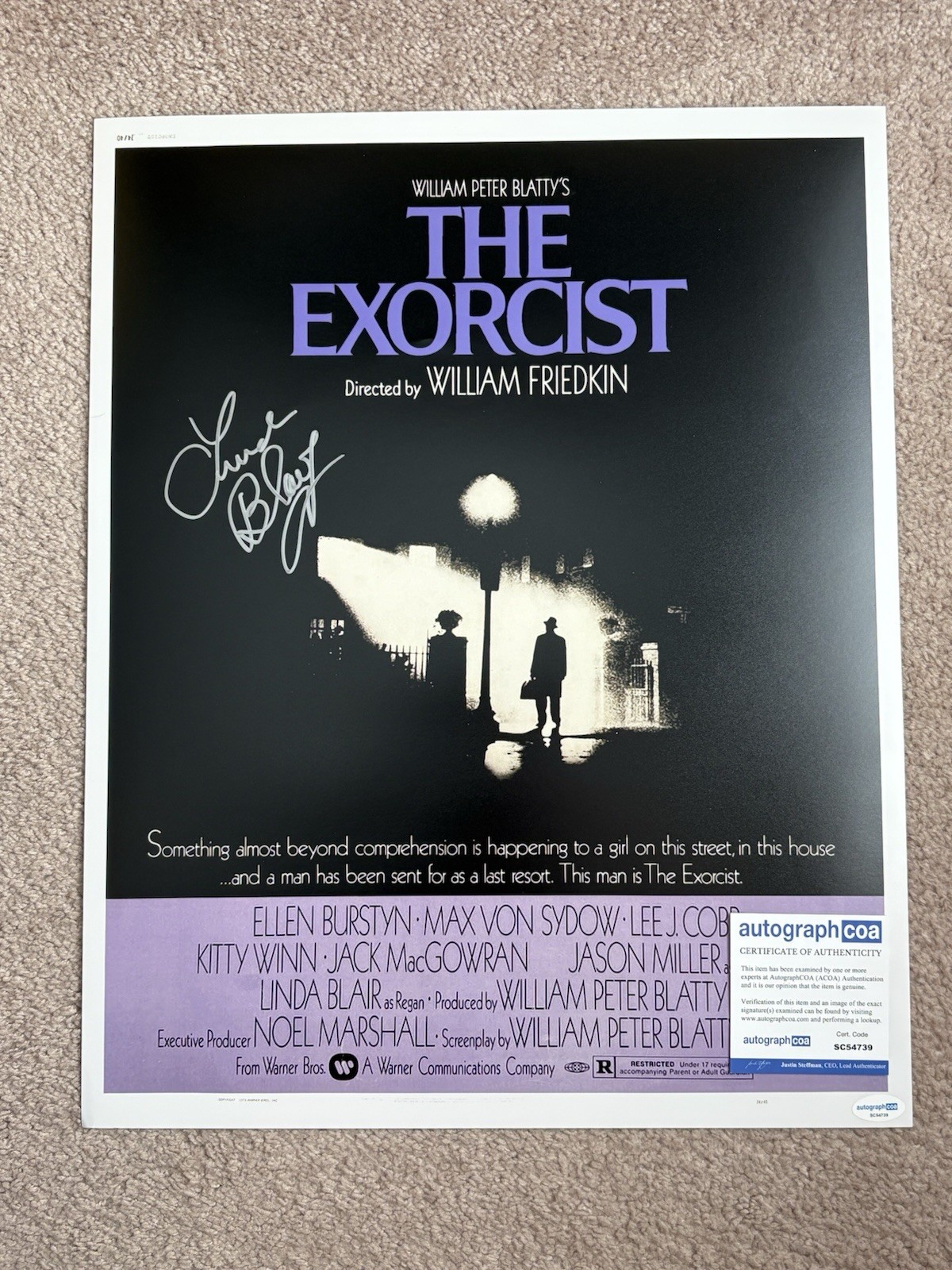 Linda Blair Signed Autographed 16×20 Photo The Exorcist Movie Poster Print ACOA