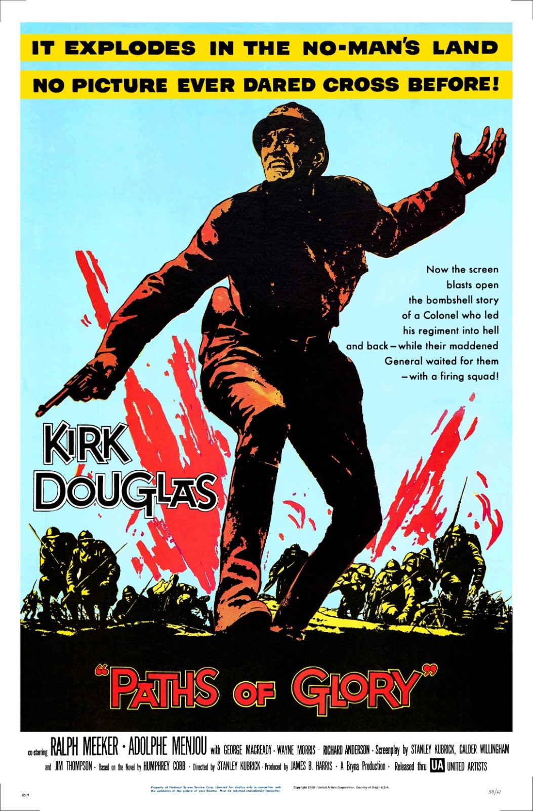 PATHS OF GLORY (1958) 27″x41″ – Stanley Kubrick classic one sheet movie poster!