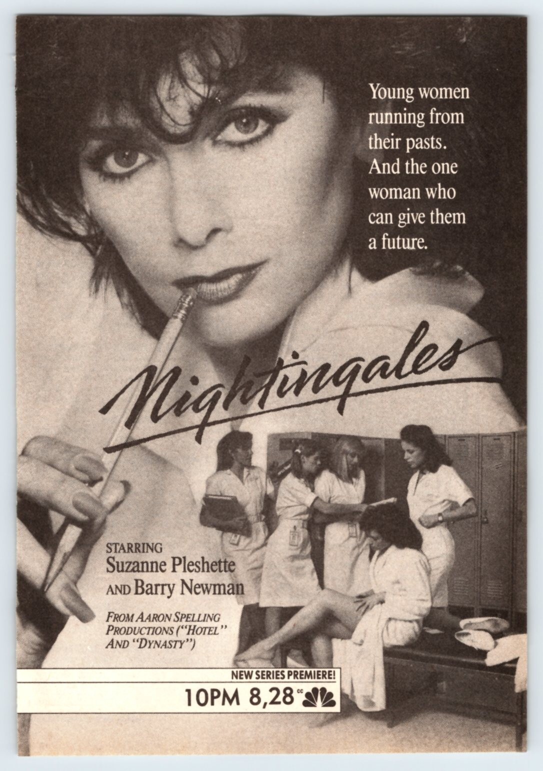 1989 SUZANNE PLESHETTE NIGHTINGALES 5″X7″ AD NBC Television 1980’s M653