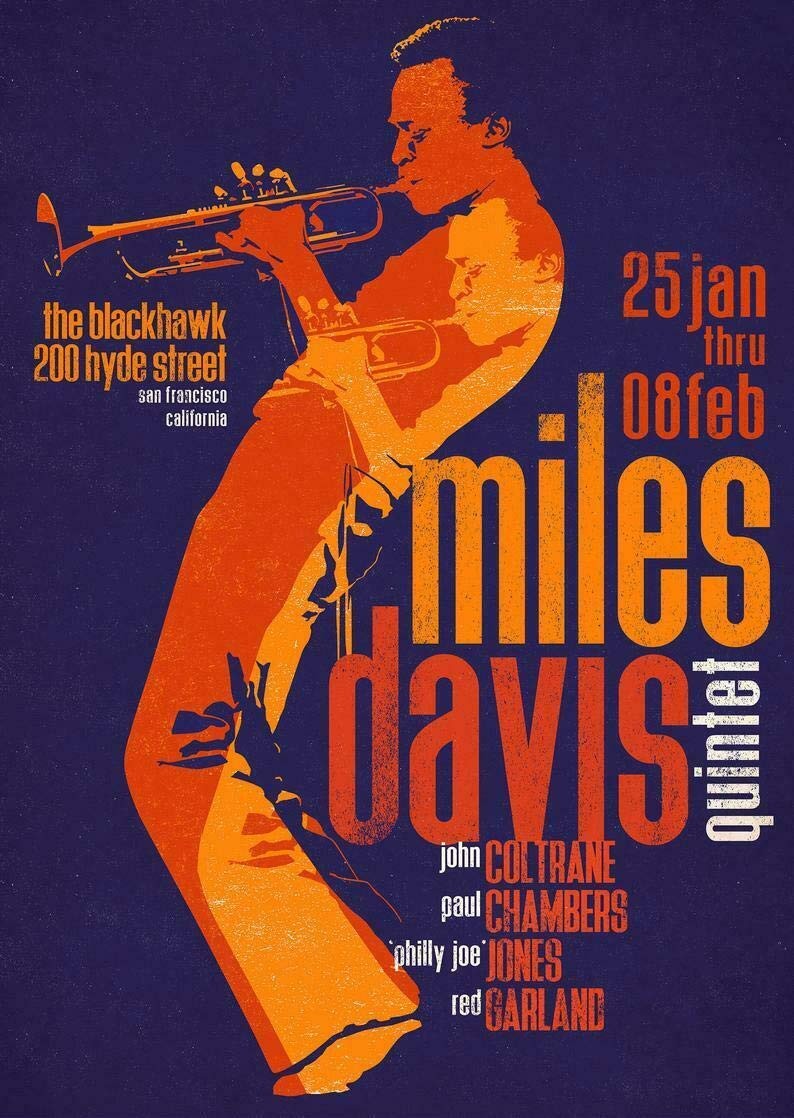 Miles Davis Live at the Blackhawk Mini 13″ X 19″ Concert Poster only or Framed