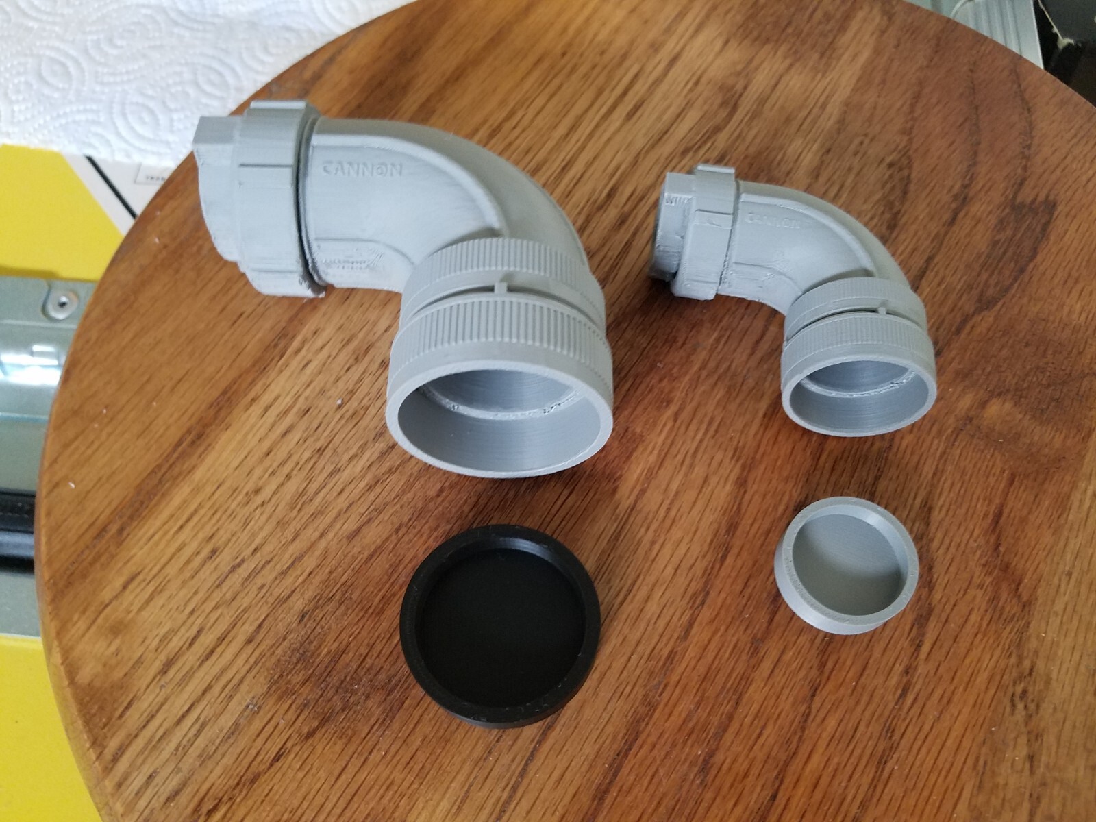 Flux Capacitor Medium and Small (Cannon-Like) Elbows – 3D Printed