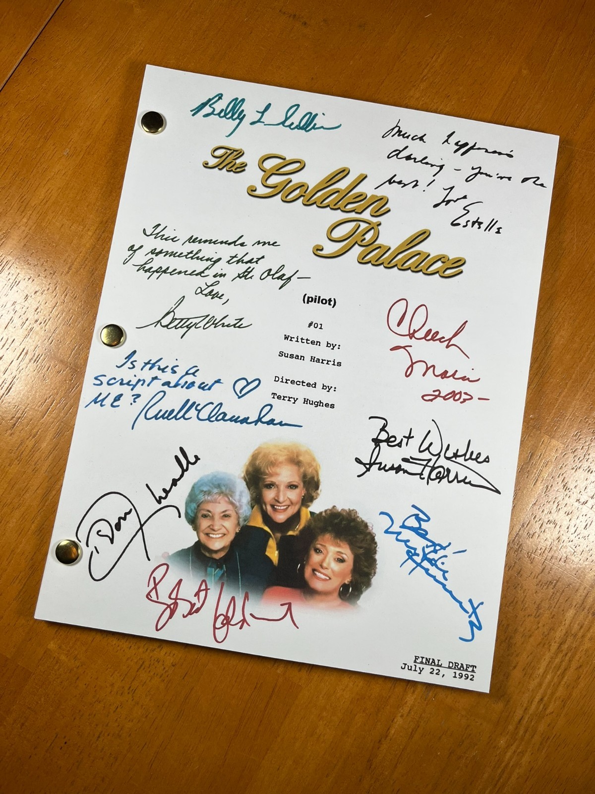 Golden Palace Pilot Script Signed- Autograph Reprints- Golden Girls Spin-Off