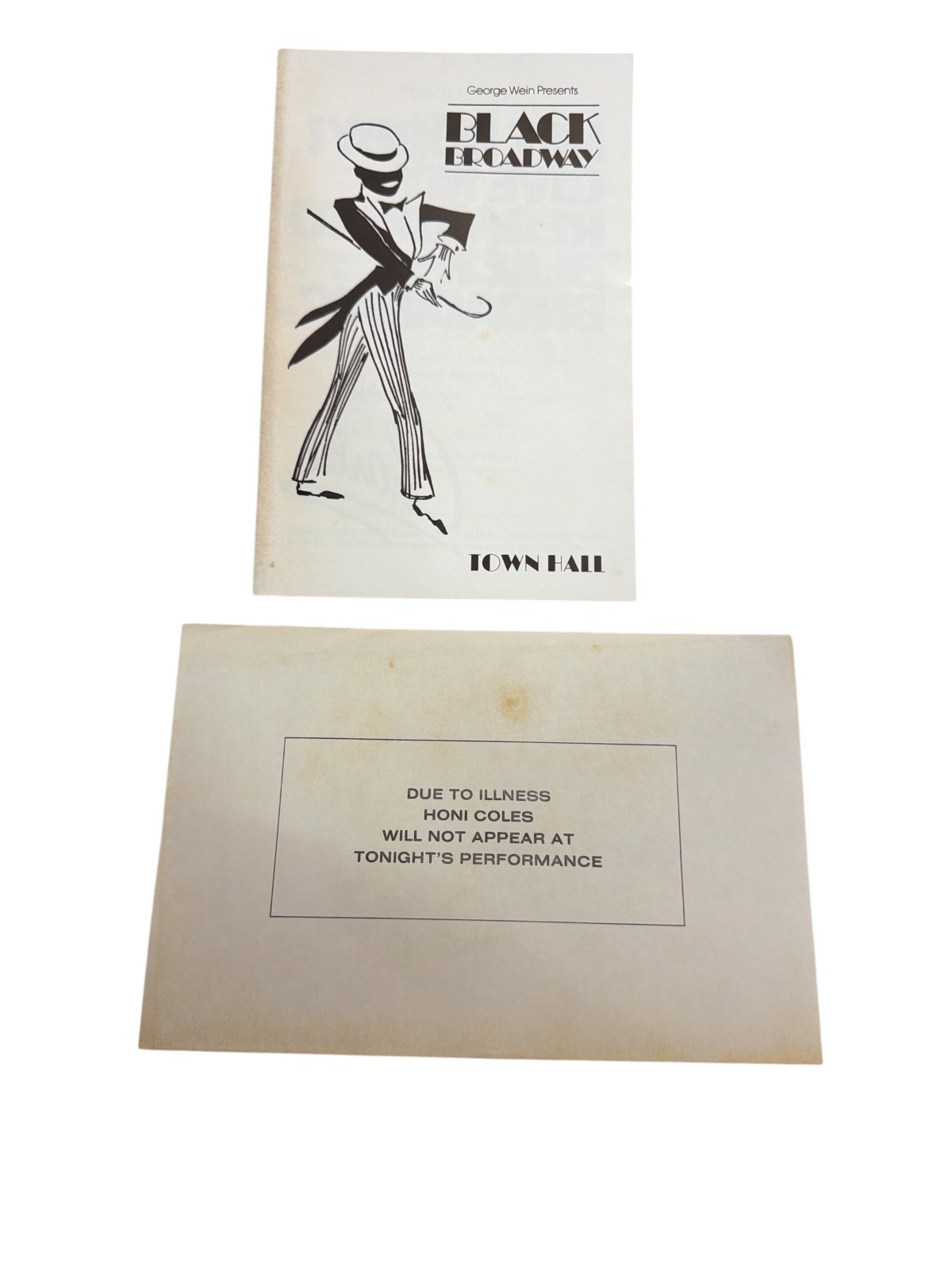 Black Broadway Town Hall Program 1980 George Wein Jazz Tap Honi Coles Insert VTG