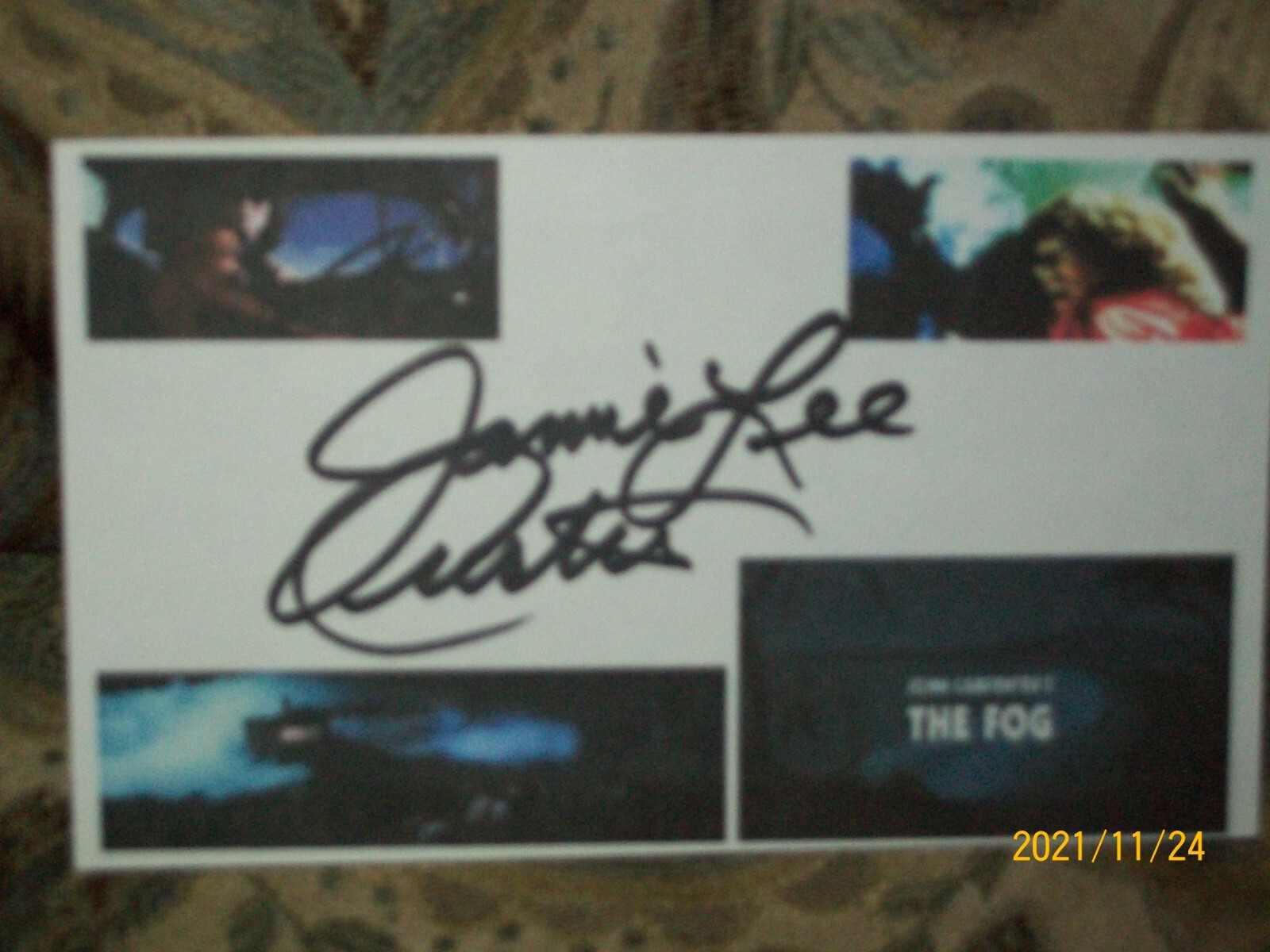 JAMIE LEE CURTIS “THE FOG” SIGNED AUTOGRAPHED 3X5 INDEX CARD