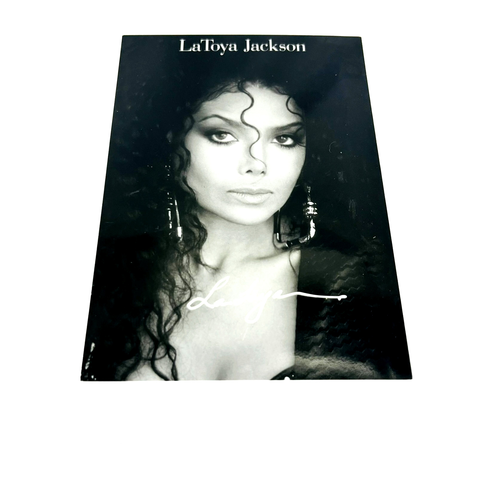 LaToya Jackson Signed 7×5 Glossy Photo Silver Ink Vintage Autograph