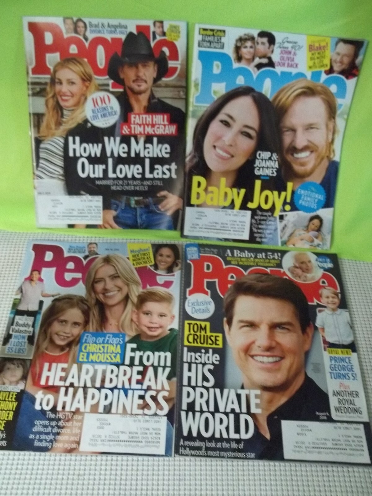 PEOPLE magazine lot of 4 from 2018 BRAD PITT McGraw MEGHAN Cruise + ad M&M’s