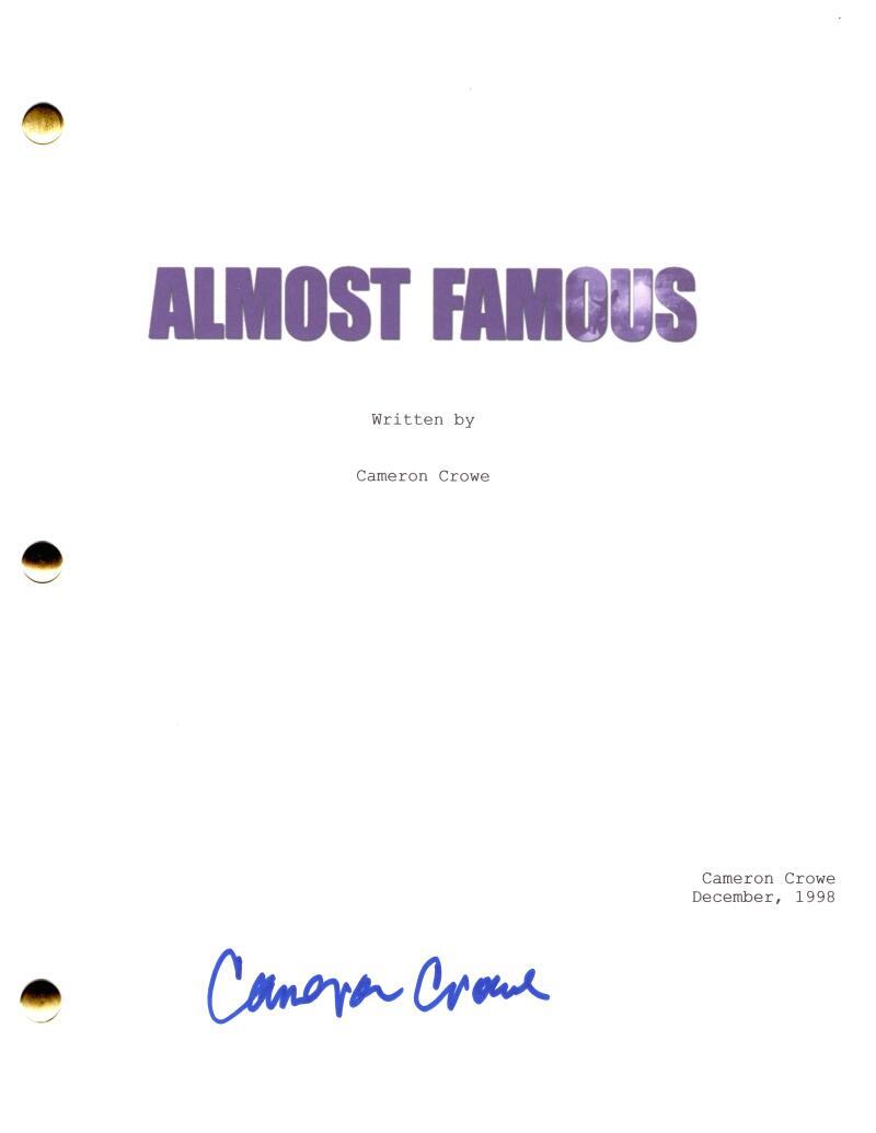 Cameron Crowe Signed Autograph Almost Famous Full Movie Script Screenplay